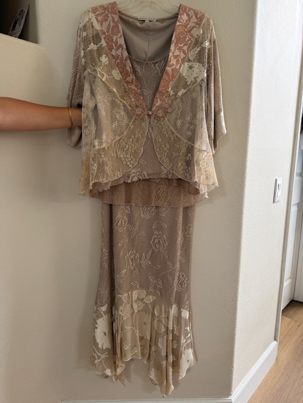 Spencer Alexis 3 piece Floral Lace skirt, top and jacket Set-Vintage